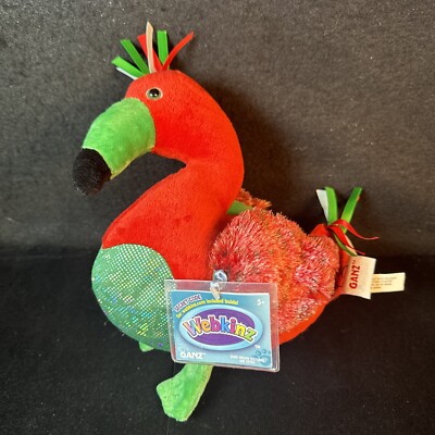 Ganz Holidoodle Christmas Bird 8'' Plush Stuffed Animal Toy Unused Code HM739