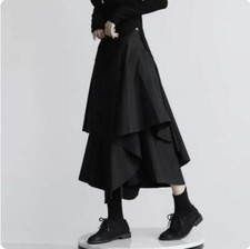 Japanese women's Street style wide leg pants high waisted loose skirt pants
