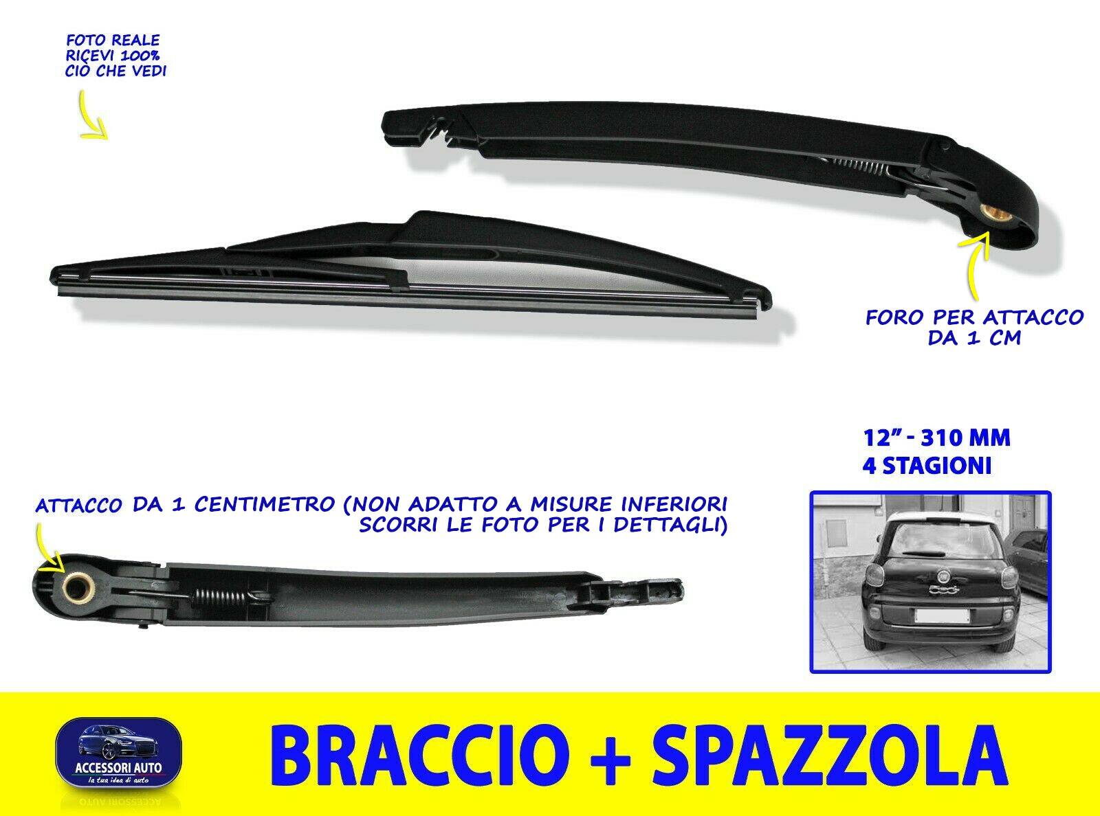 Spazzola Tergicristallo Posteriore per Peugeot 3008 Mk2 2017 2018 2019 2020 2021 2022 2023