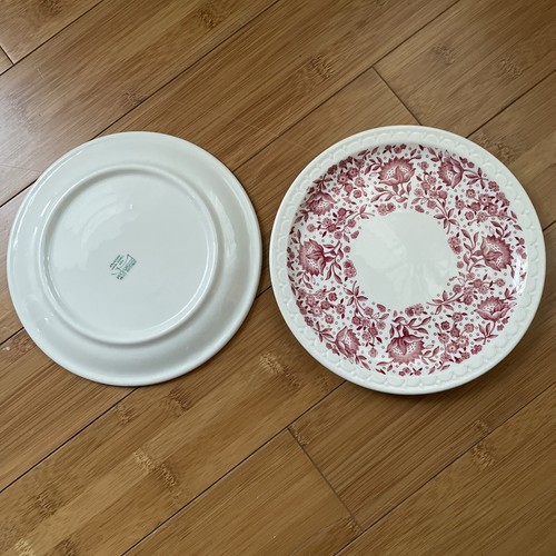2 Syracuse China ECONO-RIM Roxbury Red Floral 8.25" Salad Plates - Picture 3 of 3