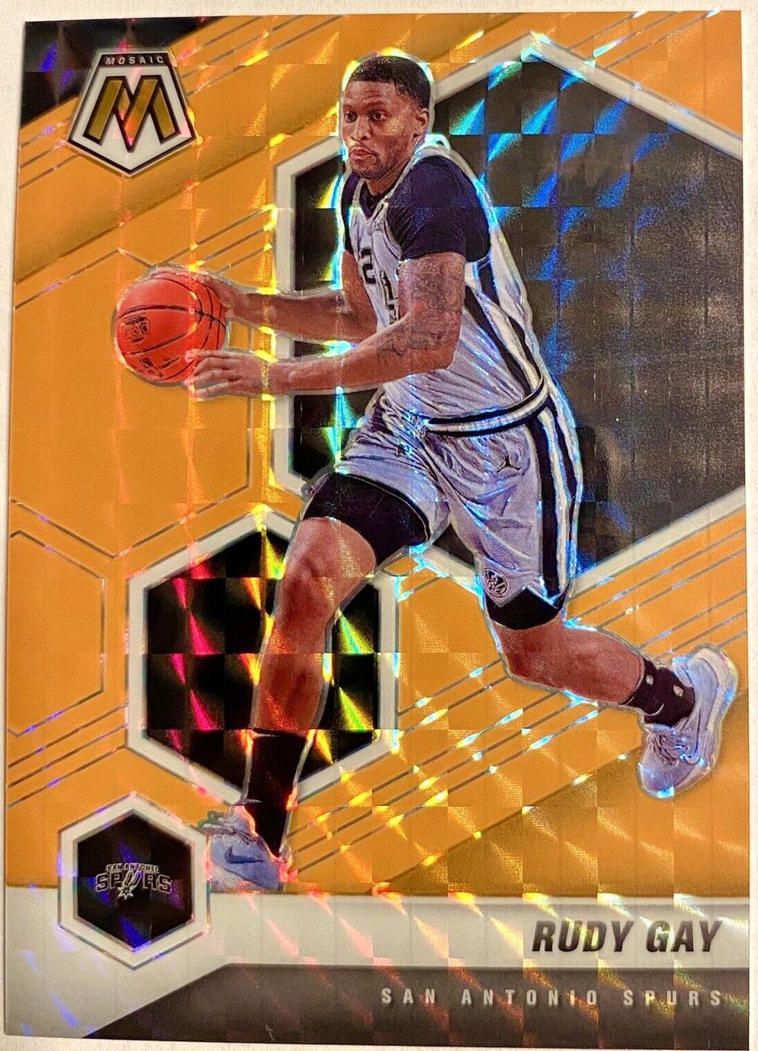 2020-21 Panini Mosaic - Rudy Gay #160 Fluorescent Orange Mosaic Prizm ...