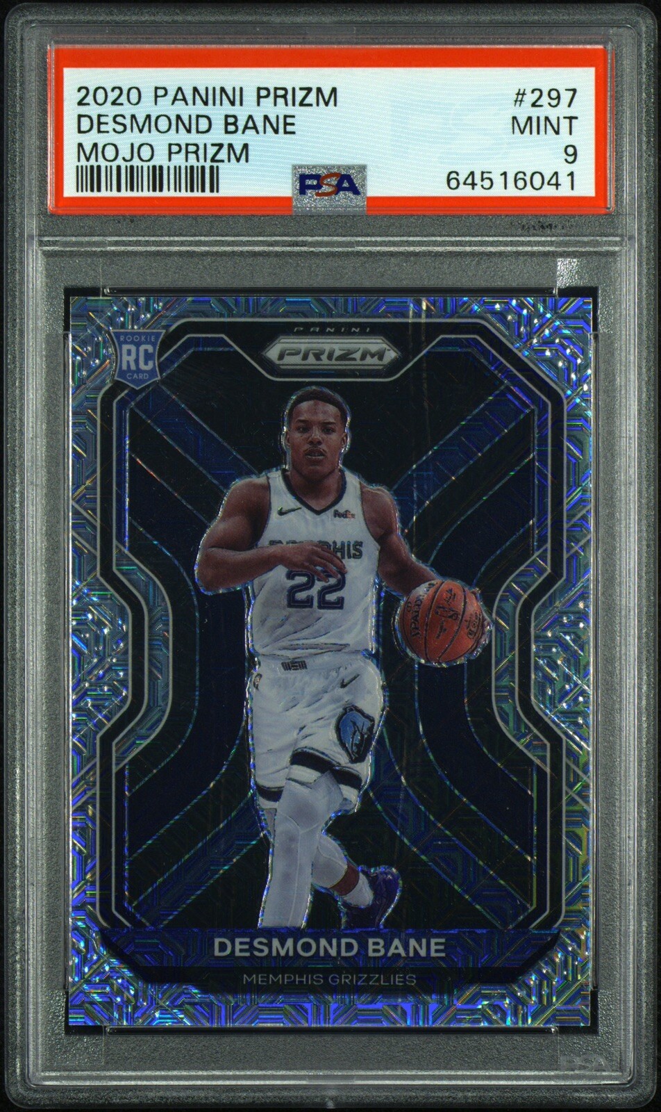 Desmond Bane 2020-2021 Panini Prizm Mojo /25 PSA 9 Rookie Card RC Grizzlies