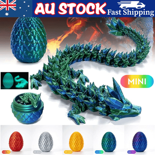 Large 3D Printed Dragon in Egg Dragon Egg Flexible Fidget Toys Birthday Gifts JC