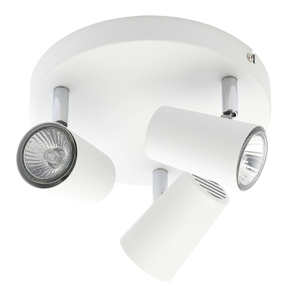 Litecraft Chobham Spotlight Plate Adjustable GU10 Ceiling 3 Light - White