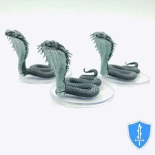 Emperor Cobra x3 - Darklands Rising #29 Pathfinder Battles D&D Snake Miniature
