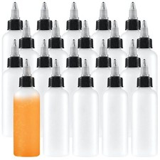 20 Pack 4oz Boston Squeeze BottlesClear Dispensing Bottles with Twist Top Cap...
