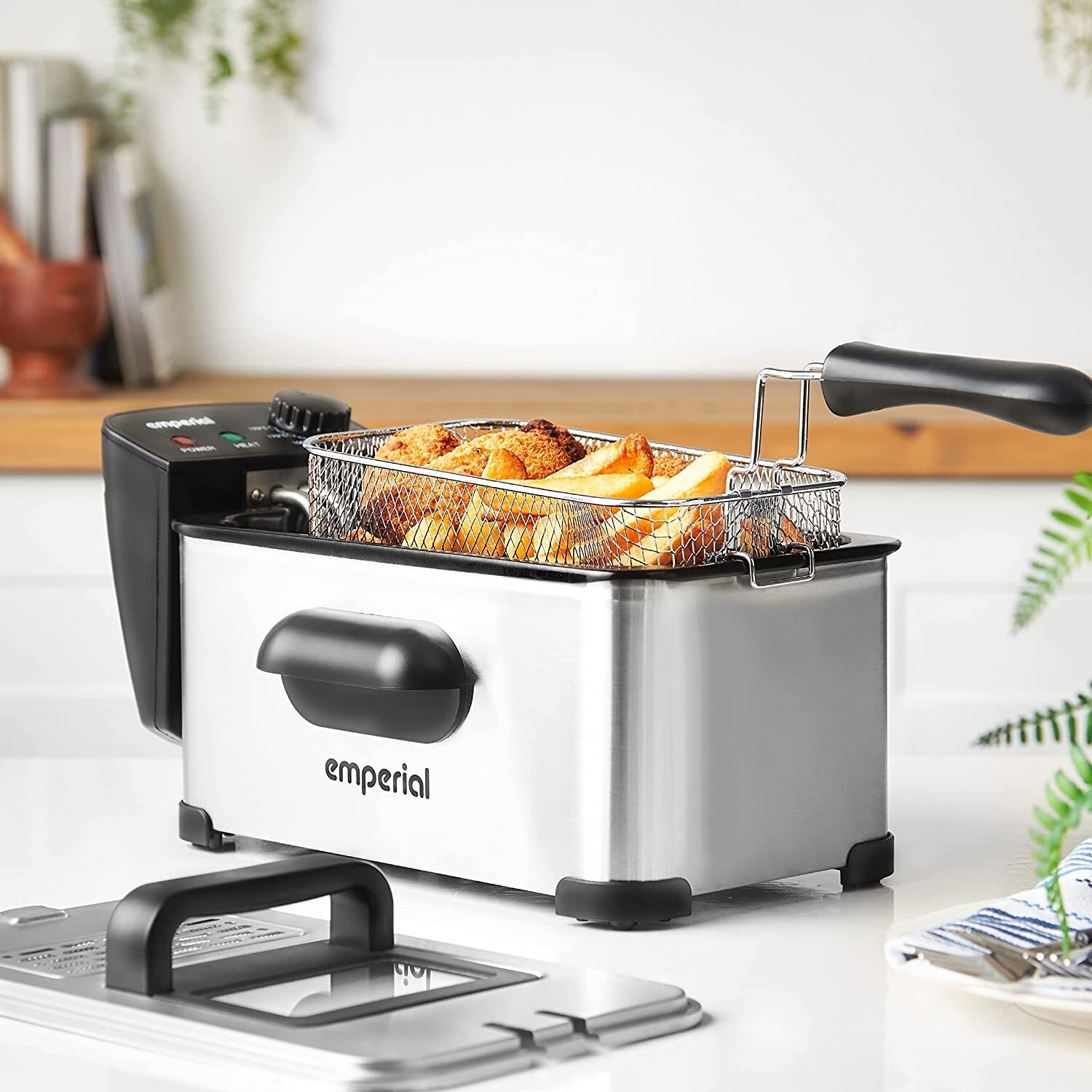 Emperial Deep Fat Fryer 3L Chip Fryer Oil Fried Chips Safe Basket