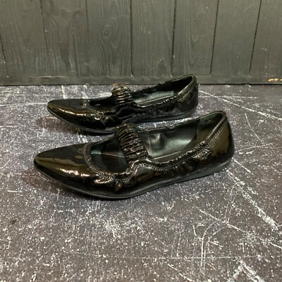 靴 PRADA SPORT Logo flat shoes BLACK Prada Sport Ballet Flats Patent Leather Black Sz 40 ~ 9.5US