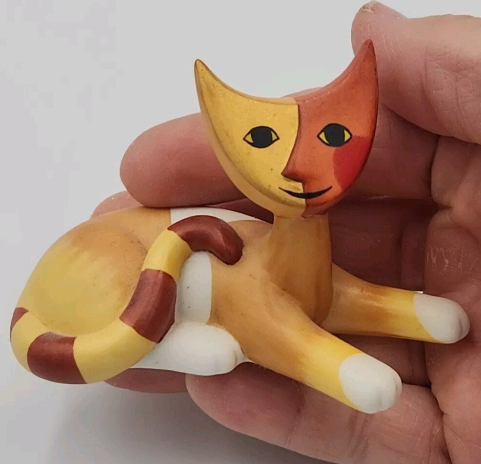 Goebel Rosina Wachtmeister Orange Stripes Laying Down Cat Figurine