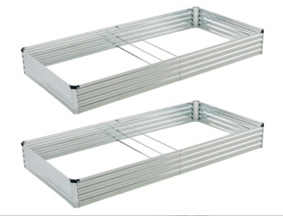 8x4x1ft(2 Pack) Galvanized Raised Garden Bed,Outdoor Planter Box Metal Patio Kit