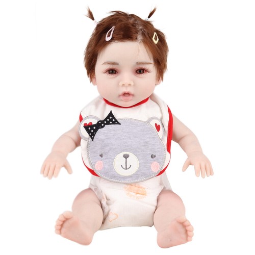 Rebornpuppe Silikon Baby Spielzeug Begleiter Junge Mädchen 47 CM Kinder Geschenk - Picture 4 of 15