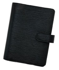 Authentic LOUIS VUITTON Epi Black Agenda MM Day Planner Cover from Japan USED