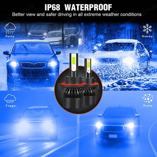 For 2004-2014 Ford F-150 ICE BLUE 8000K LED Headlights High/Low Fog Light Bulbs - Picture 8 of 13