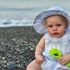 Lifelike 22"Reborn Baby Doll with Hand-Rooted Mohair Weighted Boy Girl Toy Gift