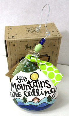 Laura Kirkland Designs Puff Ornament, Alpine, TX The Mountains Are Calling NEW