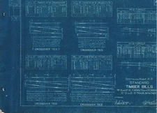 Boston & Maine RR A-17 Blue Print Timber Bills No. 8 & 10 Turnout and Crossovers