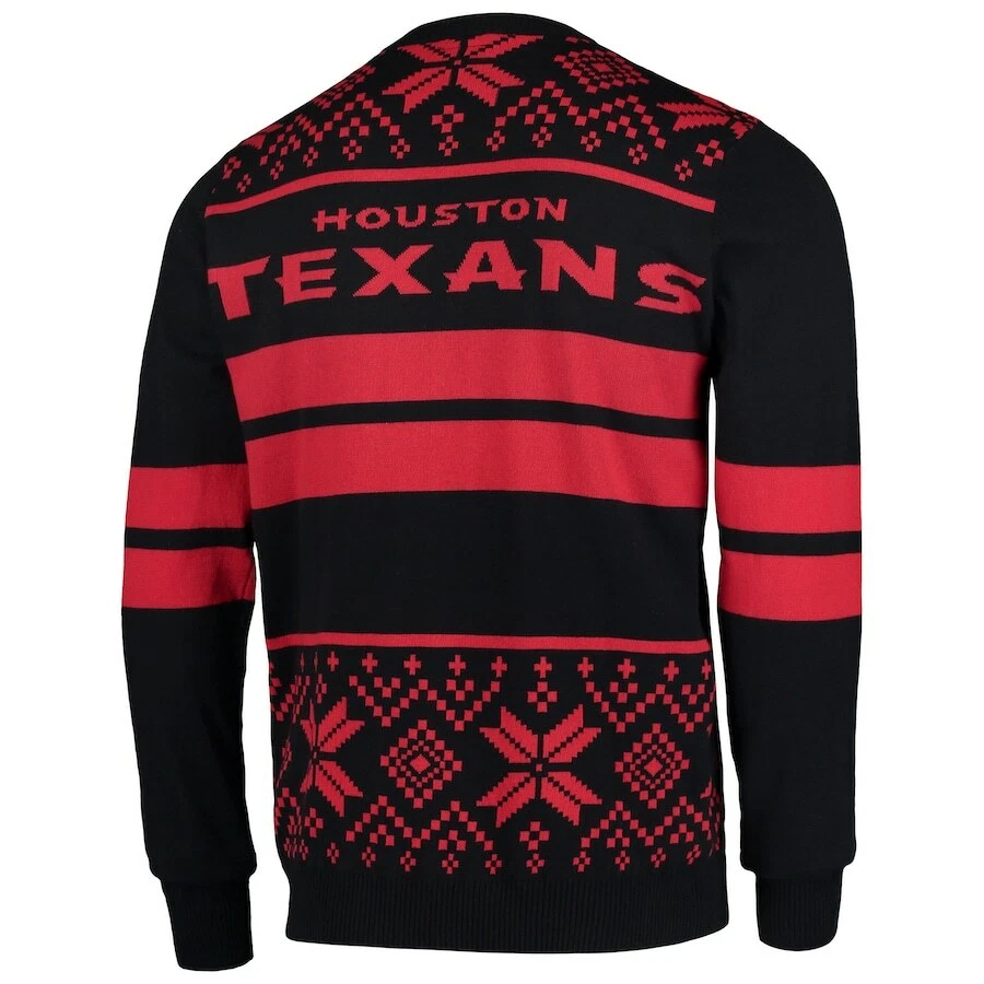 football Licensed Men's Houston Texans Navy/Red Light Up Ugly Sweater