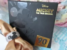 BRAND NEW IN BOX! 925 MICKEY DISNEY 90 DIAMONIQUE STERLING SILVER RING BLACK  8