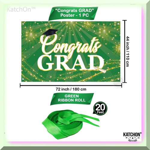 2024 Green & Gold Grad Banner: Celebrate Cl of 2024 with this Engaging 72x44 Inc - 第 5/7 張圖片