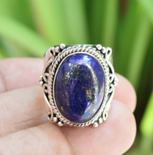 Lapis Lazuli Ring 925 Sterling Silver Blue Gemstone Gift for her All Size MO940