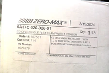 ZERO-MAX 6A37C-020-026-01 -  CD CPLG SINGLE FLEX CLAMP Sealed in Plastic NEW