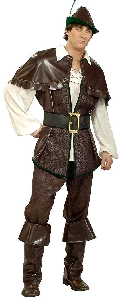 Robin Hood Medieval Woodsman Fancy Dress Up Halloween Deluxe Adult Costume  | eBay