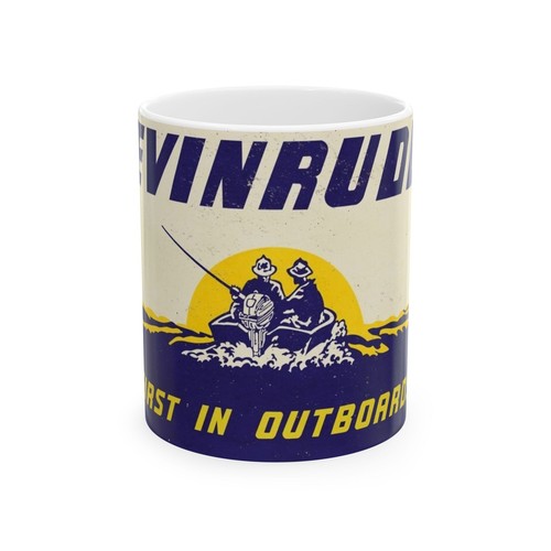 Taza de café Evinrude Outborda Motors vintage letrero de hojalata arte cerámica - Imagen 6 de 12
