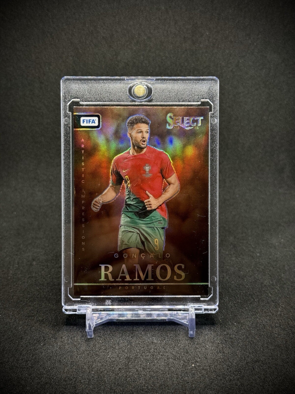 Goncalo Ramos 2023 Panini Select FIFA Artistic Impressions Case Hit Portugal