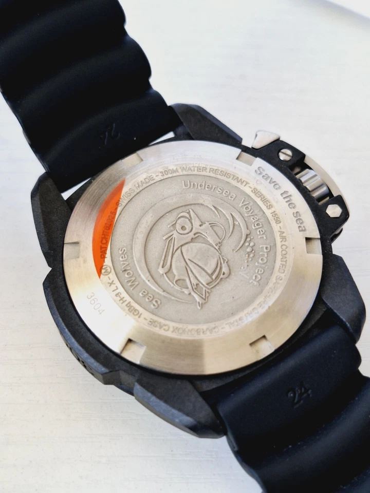 Reloj para hombre Luminox Scott Cassell esfera negra profunda 1550 Save the Sea Wolves Foto 4 de 4