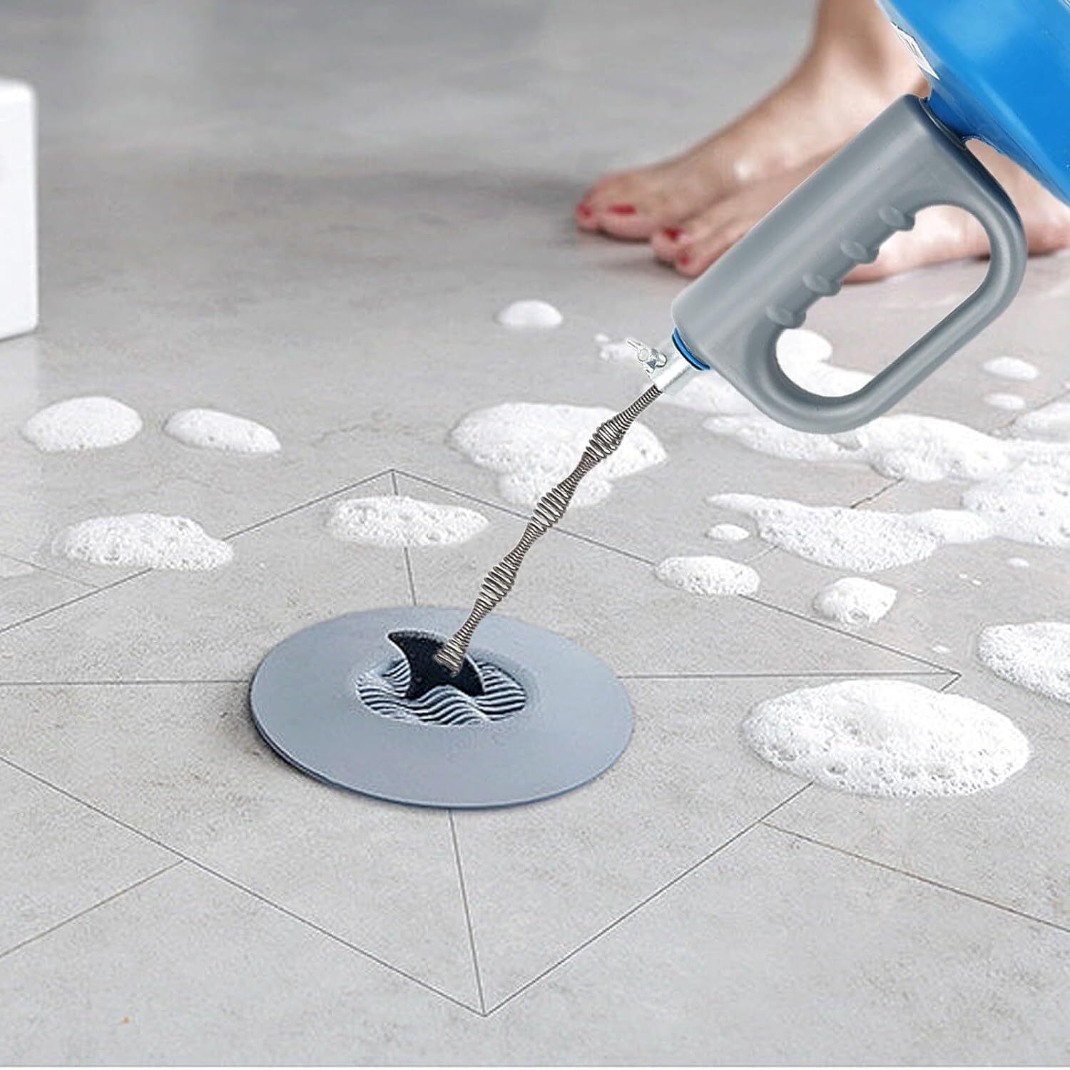 Embhlitfe Abflussreiniger Set 5-teilig - Spirale & Bürsten Mit Gummihandschuhen