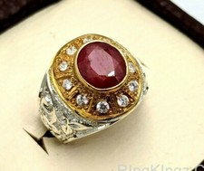 Ruby Ring For Men 925 Sterling Silver Natural Stonen Sizes 5-15