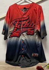 Vtg FUBU Sports Baseball Jersey Mens L Stitched Champions League Y2K Hip Hop