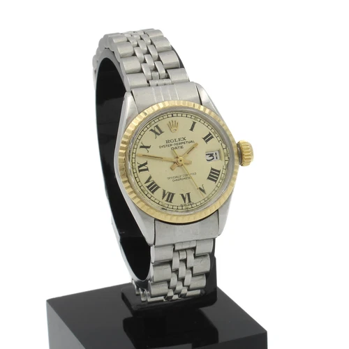 Ladies Rolex OP Datejust Two-Tone Watch 6517 Gold Dial 24mm #W184397-1