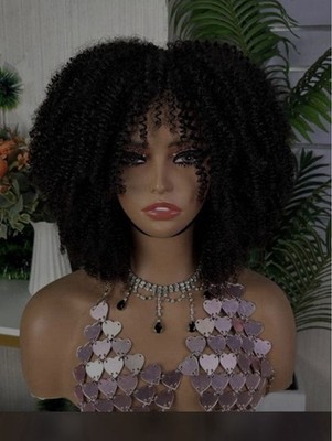 Black Afro Curly Wig Hairpiece for Women Adult, Natural Theme