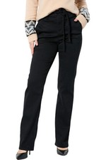 DG2 by Diane Gilman New Classic Stretch Denim Belted Trouser Black 10 Petite