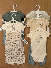 New Carter's Infant Boys Size 9 Months Clothing Lot of 16 Summer Tops, Bottoms