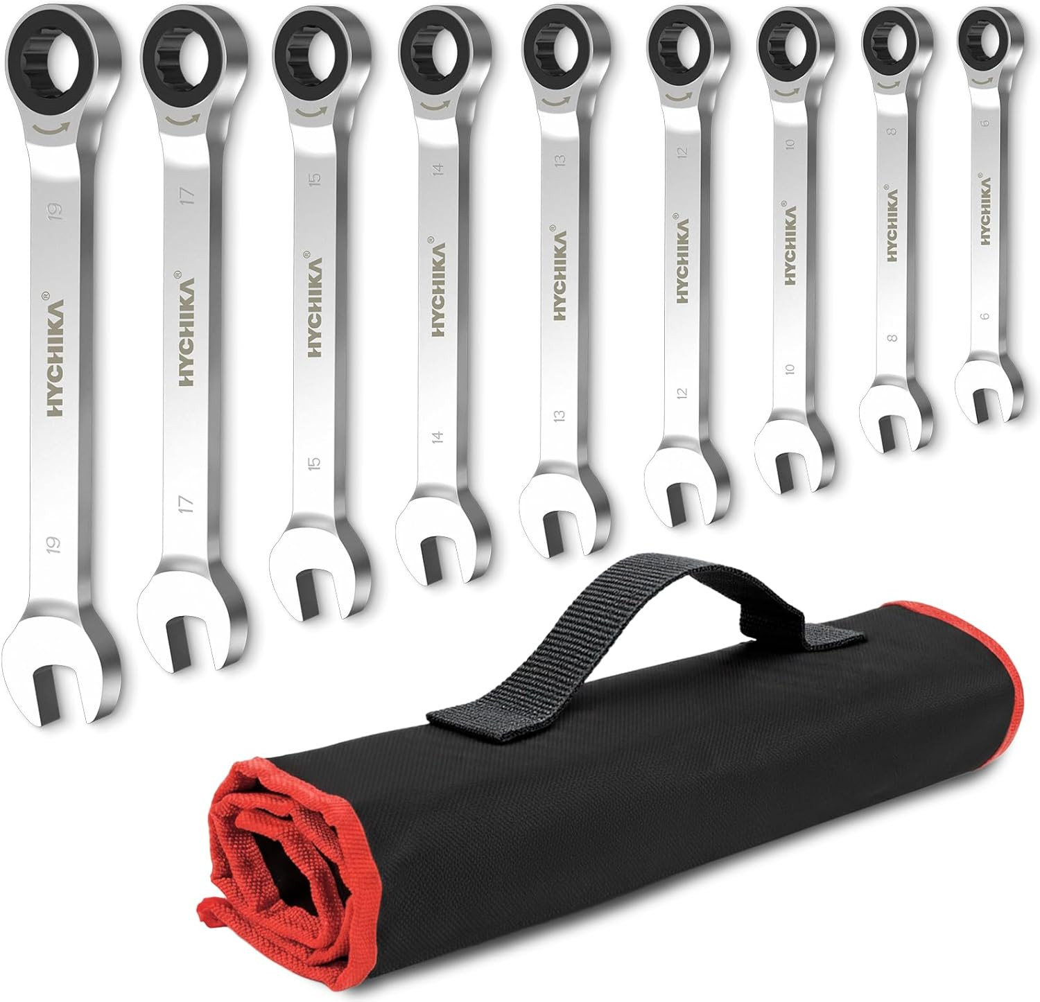 Set Professionale HYCHIKA 9 Chiavi Metriche 6-19mm: Meccanismo 72T