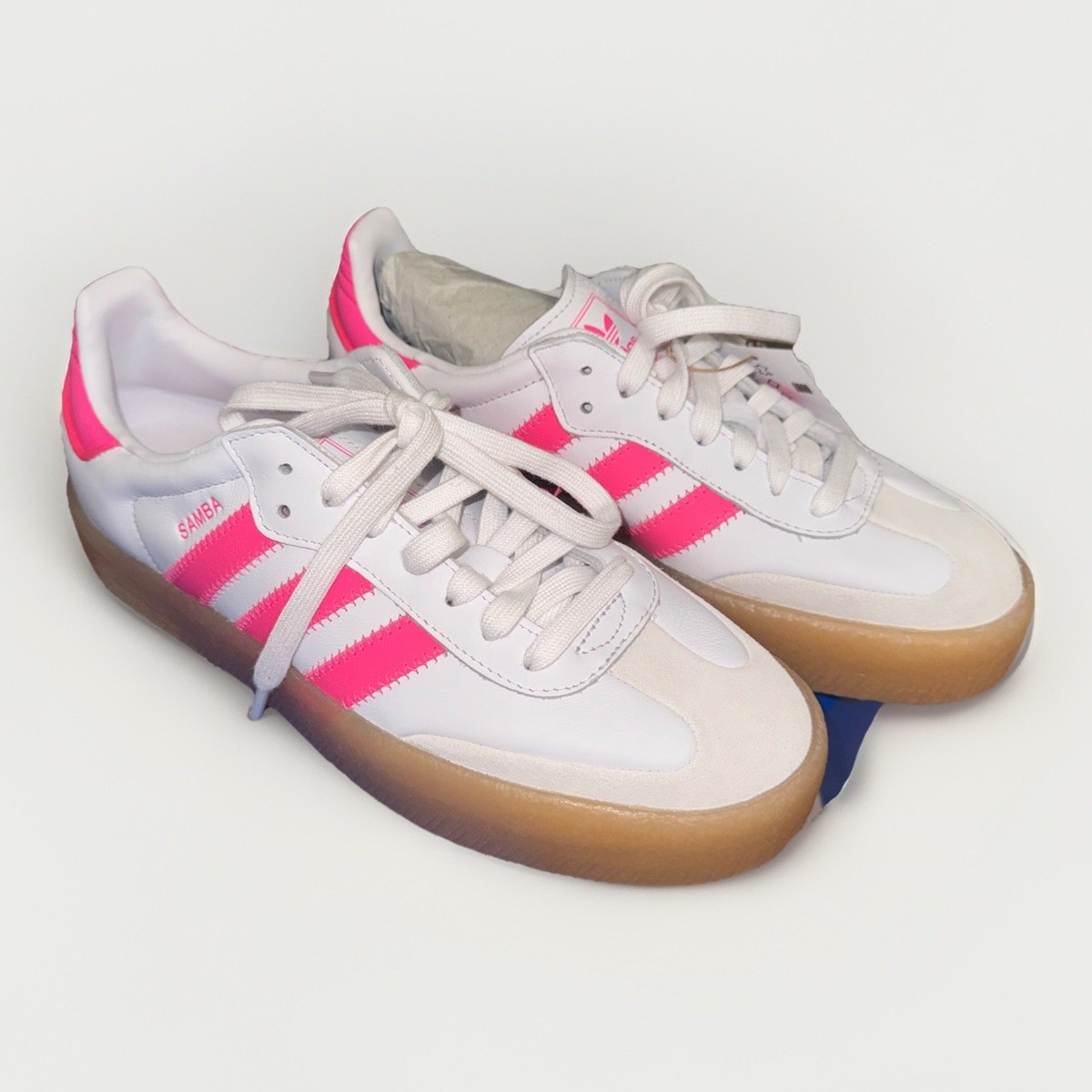 Adidas Originals Womens Samba OG Sneakers Sz 8.5 Hot Pink JS3940 White  Lucid Gum | eBay