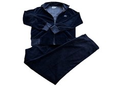 VTG 1970s Women  s Lacoste Haymaker Navy Blue Velour Tracksuit Blue Croc Sz Large