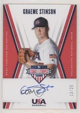 2019 Panini USA Baseball Stars & Stripes Blue Ink 13/25 Graeme Stinson Auto u6m