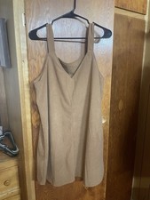 SheIn Brown Sleeveless Strappy V-Neck Mini Dress Size L Polyester