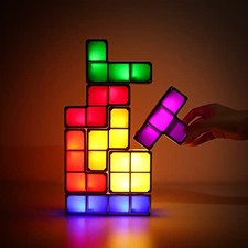 Stackable Night Light, Stackable LED 7 Colors 3D Puzzles Night Light US Plug