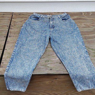 vintage Stefano World Wide Men's Acid Wash Blue Straight Jeans 1980s 5-Pocket