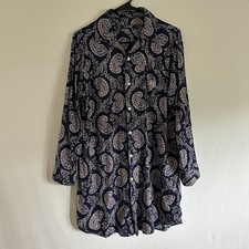 Lauren Ralph Lauren Colorful Paisley Button Shirt Robe Nightgown Women's Size M