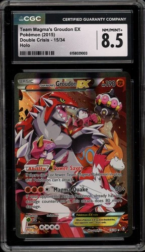 Pokemon Team Magma's Groudon EX Double Crisis Full Art #15 CGC 8.5