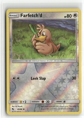 Farfetch'd 45 Reverse Holo Hidden Fates Pokemon Uncommon Reverse Holo Near Mint