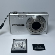 Olympus FE-350 Wide 8.0MP Digital Camera - Silver Tested W/ Battery  2GB SD
