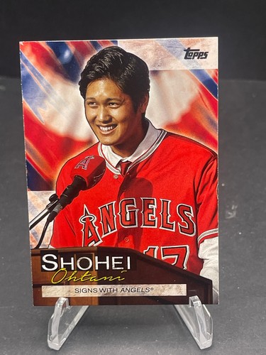 2019 TOPPS UPDATE SHOHEI OHTANI PLAYER HIGHLIGHTS #SO-3 SIGNS WITH ANGELS