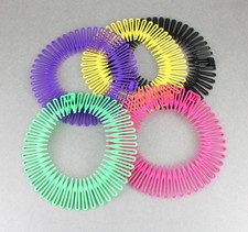 Green Pink Purple Yllw headband Set 5 Flex spider hair comb teeth zigzag stretch