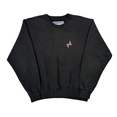 Geripptes Fleece Champion Sweatshirt - XL schwarz Baumwolle